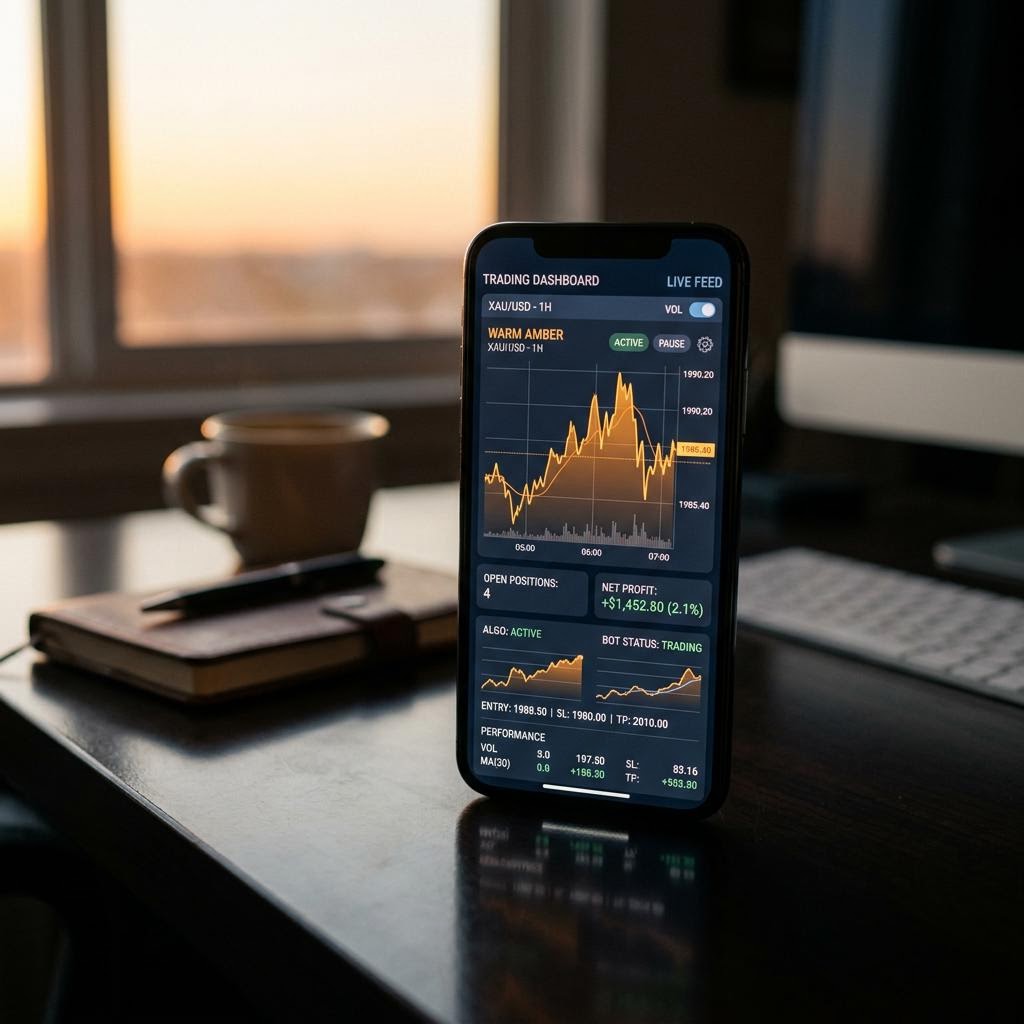Interface de bord de la plateforme de trading crypto IA Négolisse